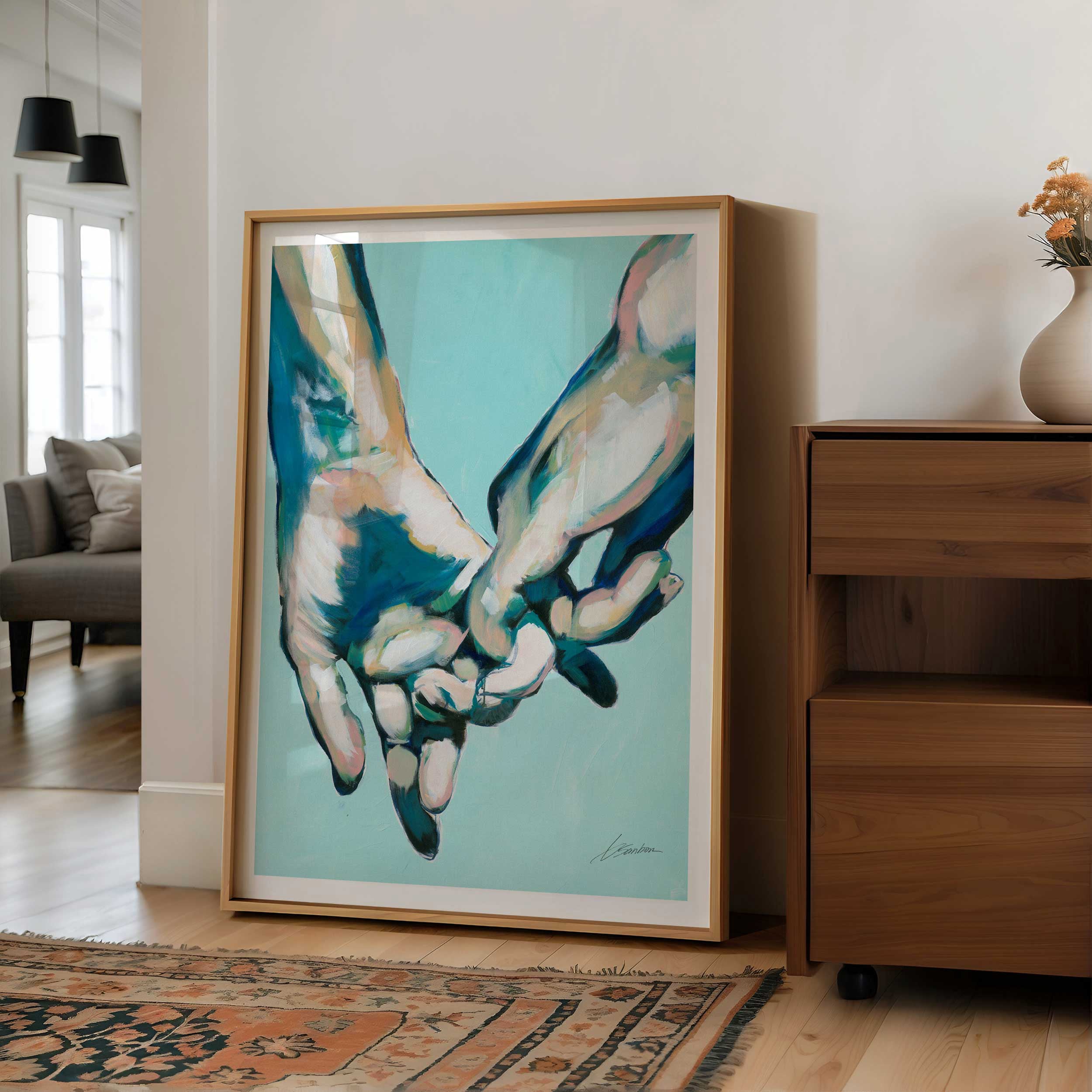 Male nude art print, collector's piece, original watercolor by Brenden Sanborn