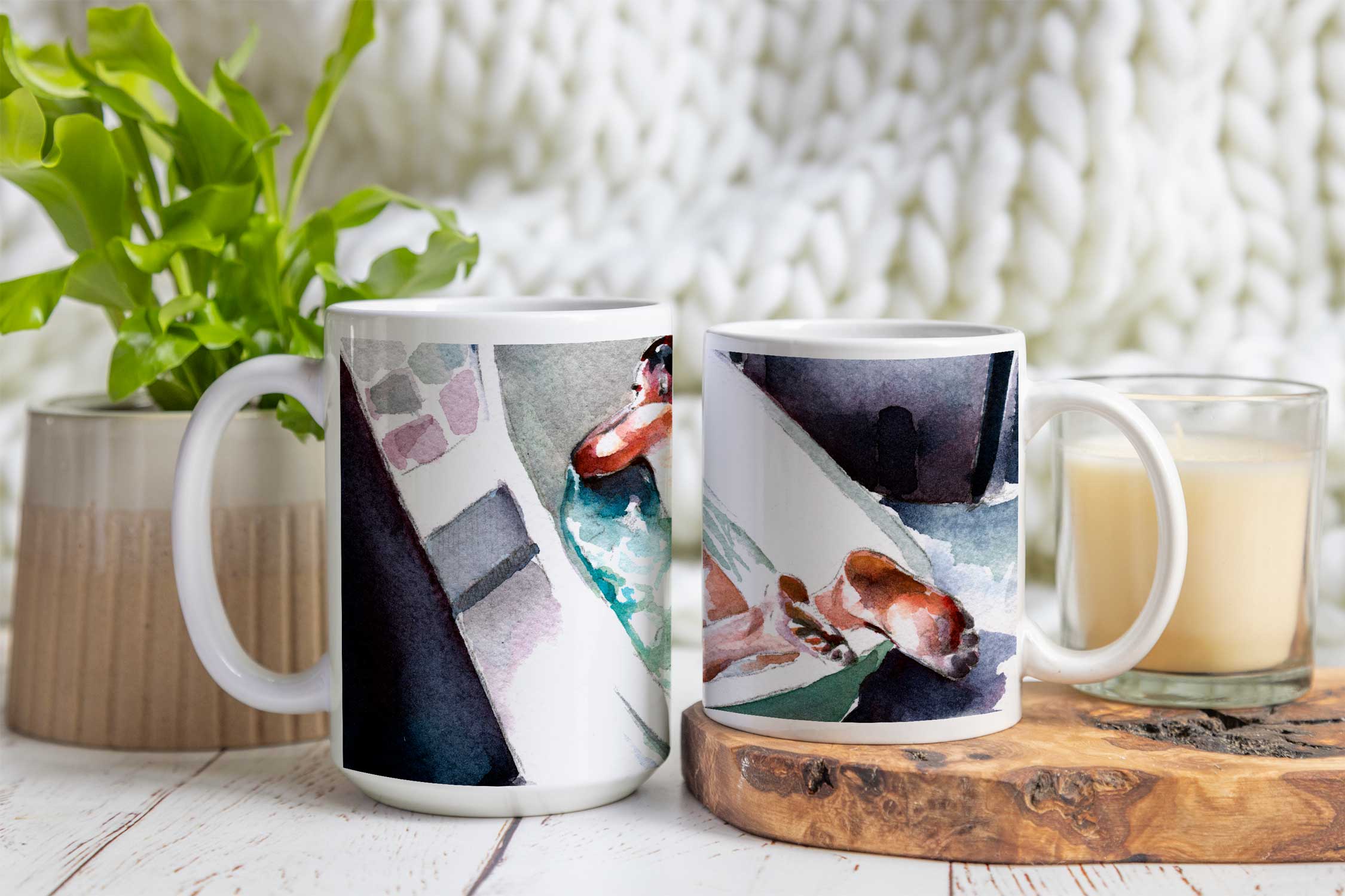 Relaxing Male Booty in the Bath – 11oz & 15oz Mugs