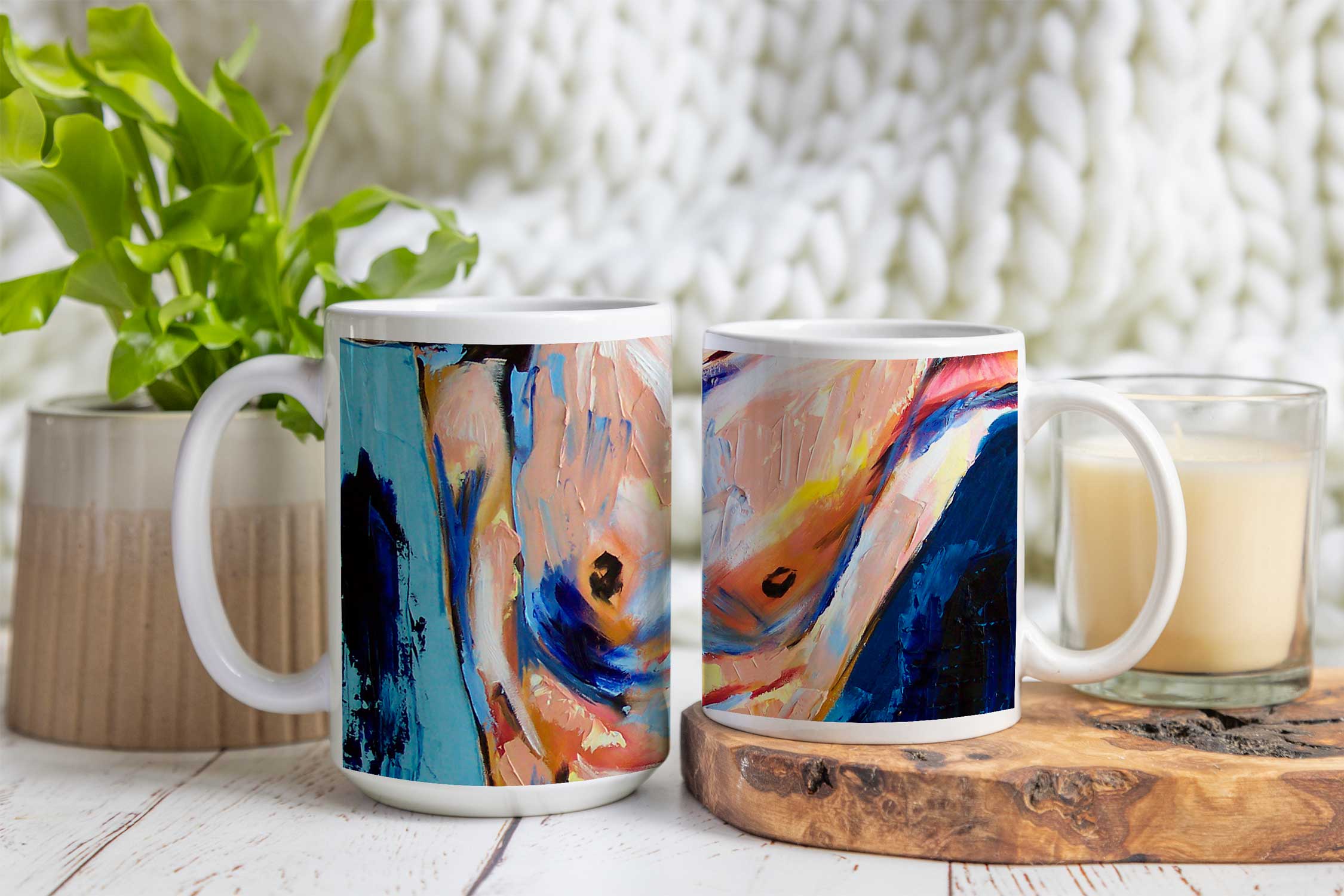 Abstract Nude Torso in Bold Strokes – 11oz & 15oz Mugs