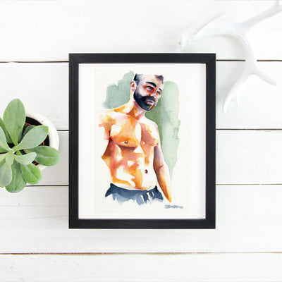 Sunlit Strength - Chiseled Torso in Warm Hues - Original Art Artist Brenden Sanborn