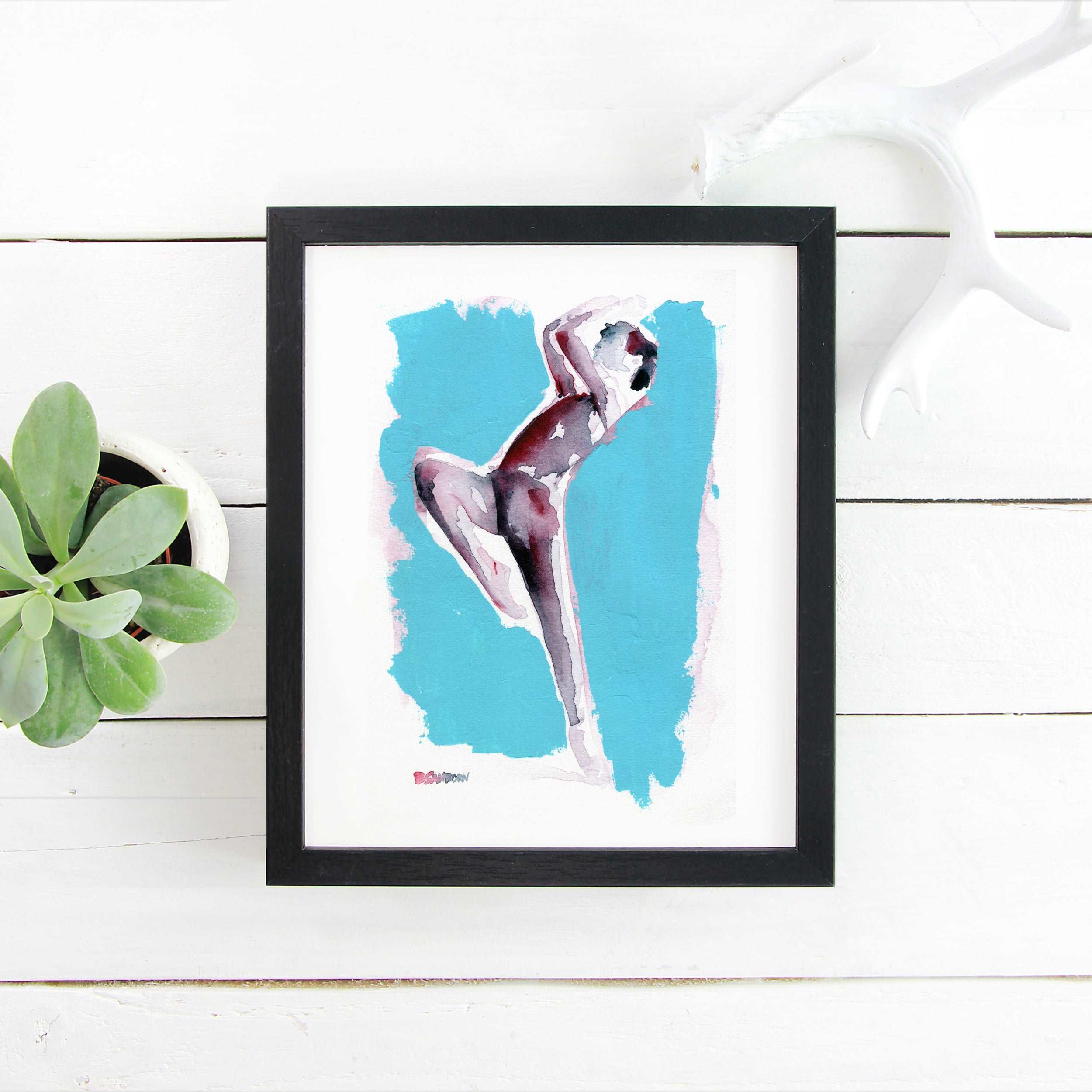 Graceful Motion Abstract Dancer - 6x9" Original Painting