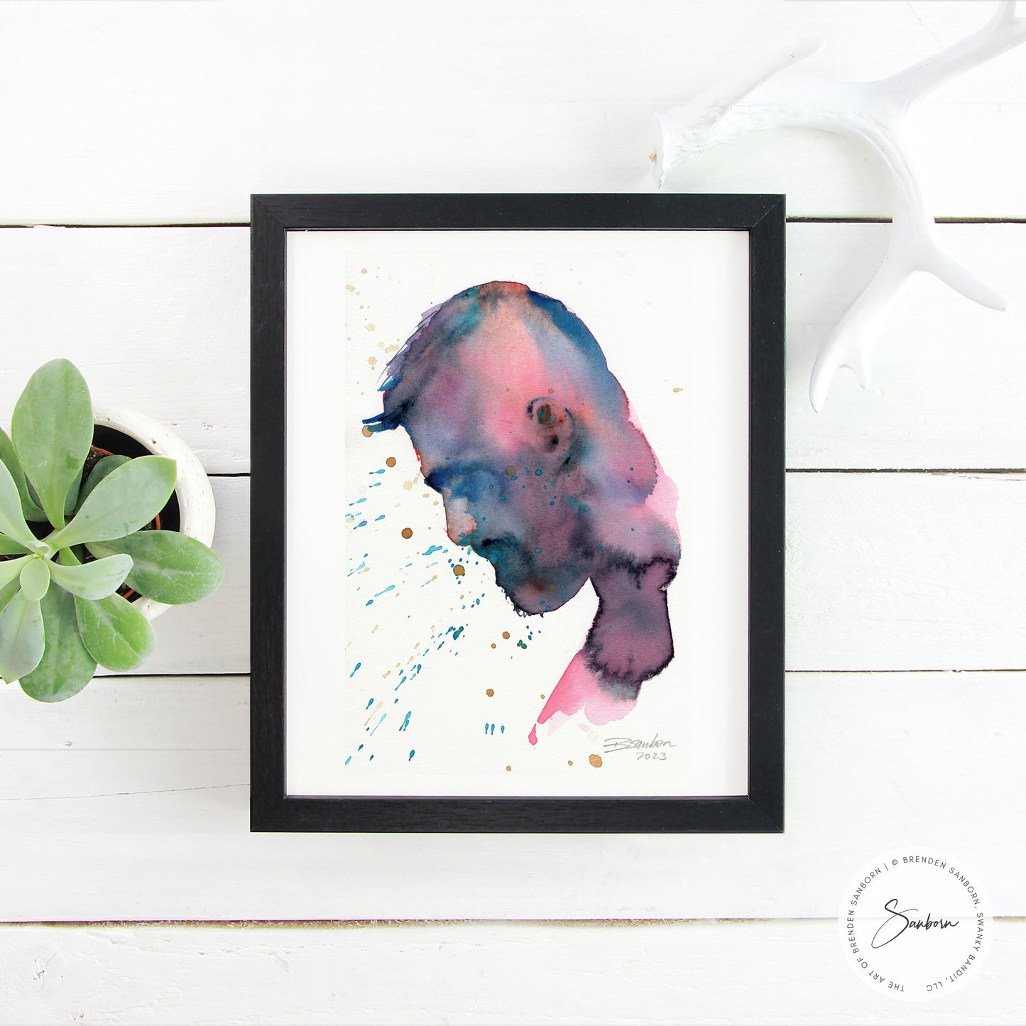Profile of Bearded Man with Distinct Facial Features - 6x9" Original Watercolor Painting