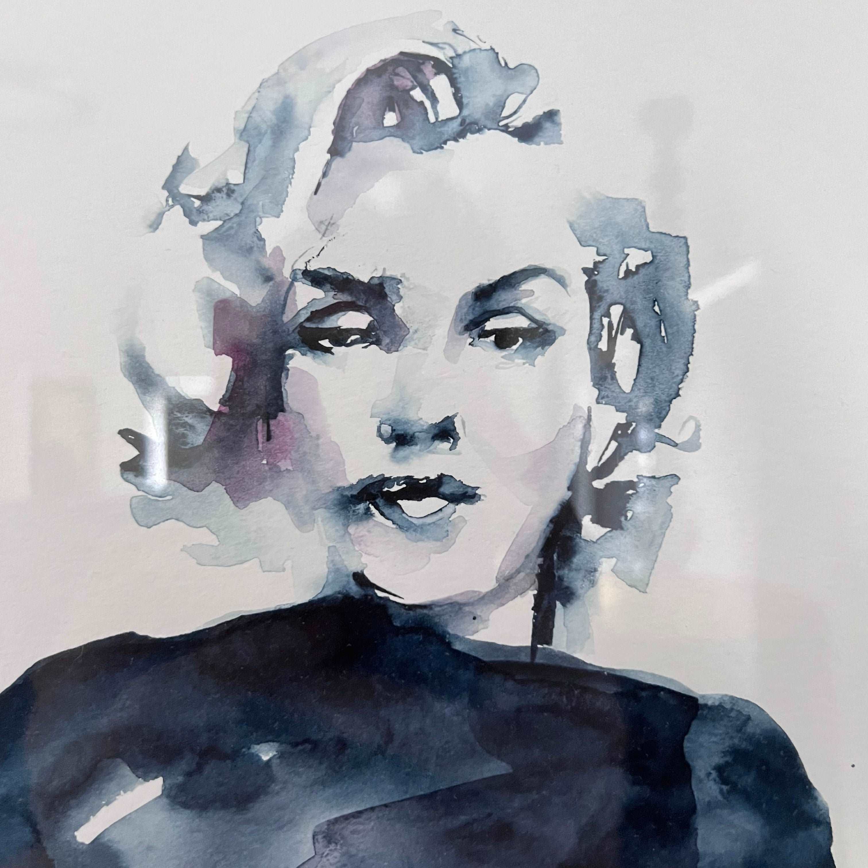 Capturing Marilyn Monroe: A Timeless Watercolor Portrait, 11x14 Original Watercolor