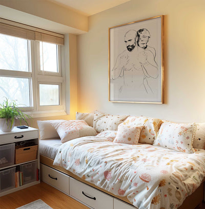 Held Close Two Men in an Intimate Embrace – Art Print Artist Brenden Sanborn