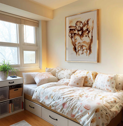 Coffee Nude with Arms Raised - Art Print Artist Brenden Sanborn