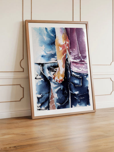 male figure art print Love at the Festival by Brenden Sanborn