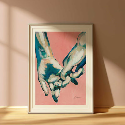 Two Men's Hands Intertwined in Tender Gay Love - Art Print Artist Brenden Sanborn