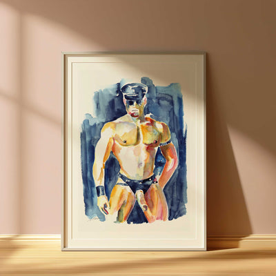 Leather-Clad Male in Full Gear - Art Print Artist Brenden Sanborn
