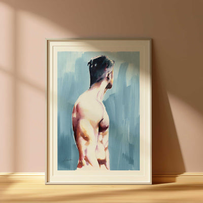 Male Figure in Quiet Reflection Turned Away - Art Print Artist Brenden Sanborn