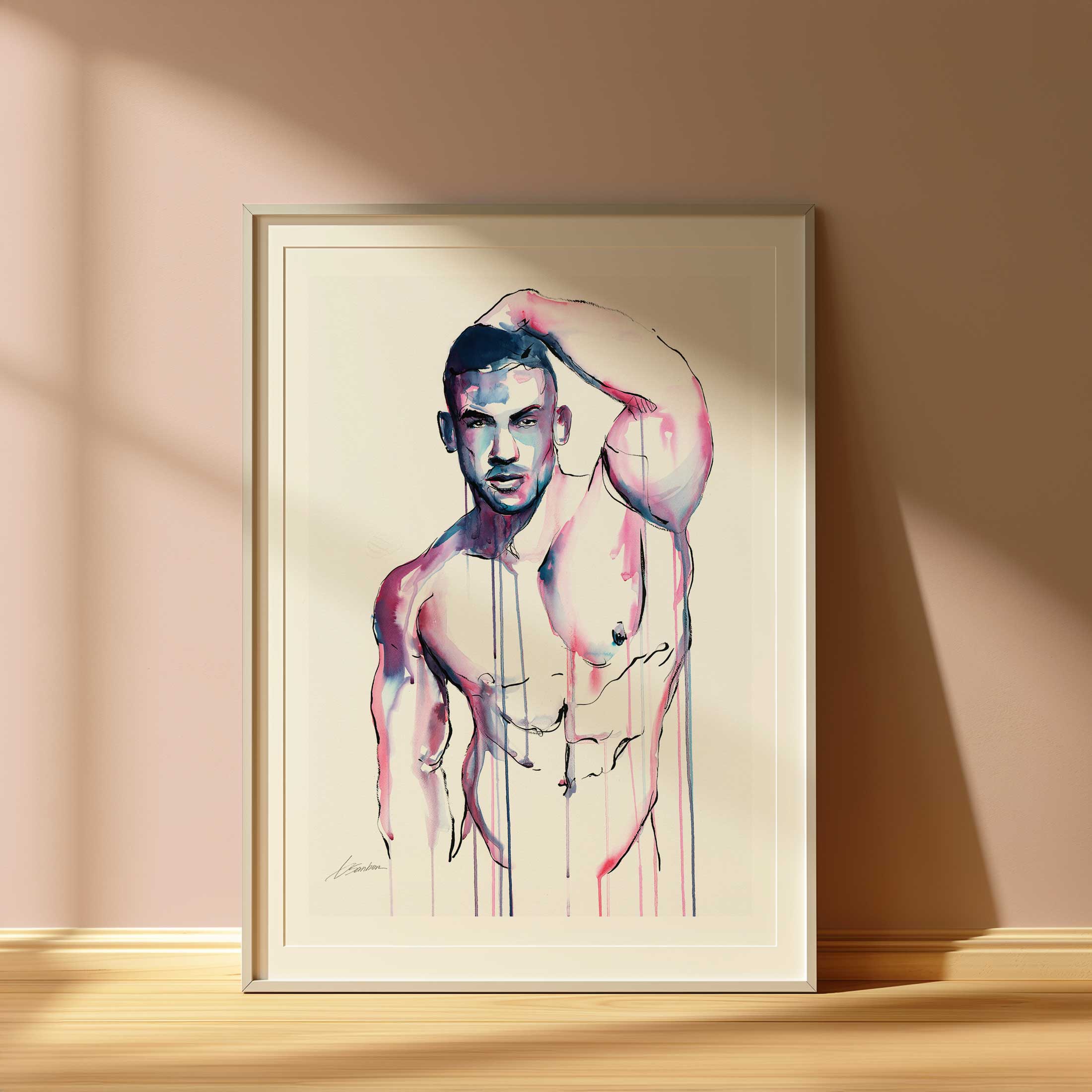 Muscles Sculpted Arm Raised in Quiet Strength and Power - Art Print