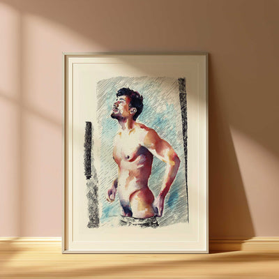 Man Standing in Thoughtful Stillness - Art Print Artist Brenden Sanborn