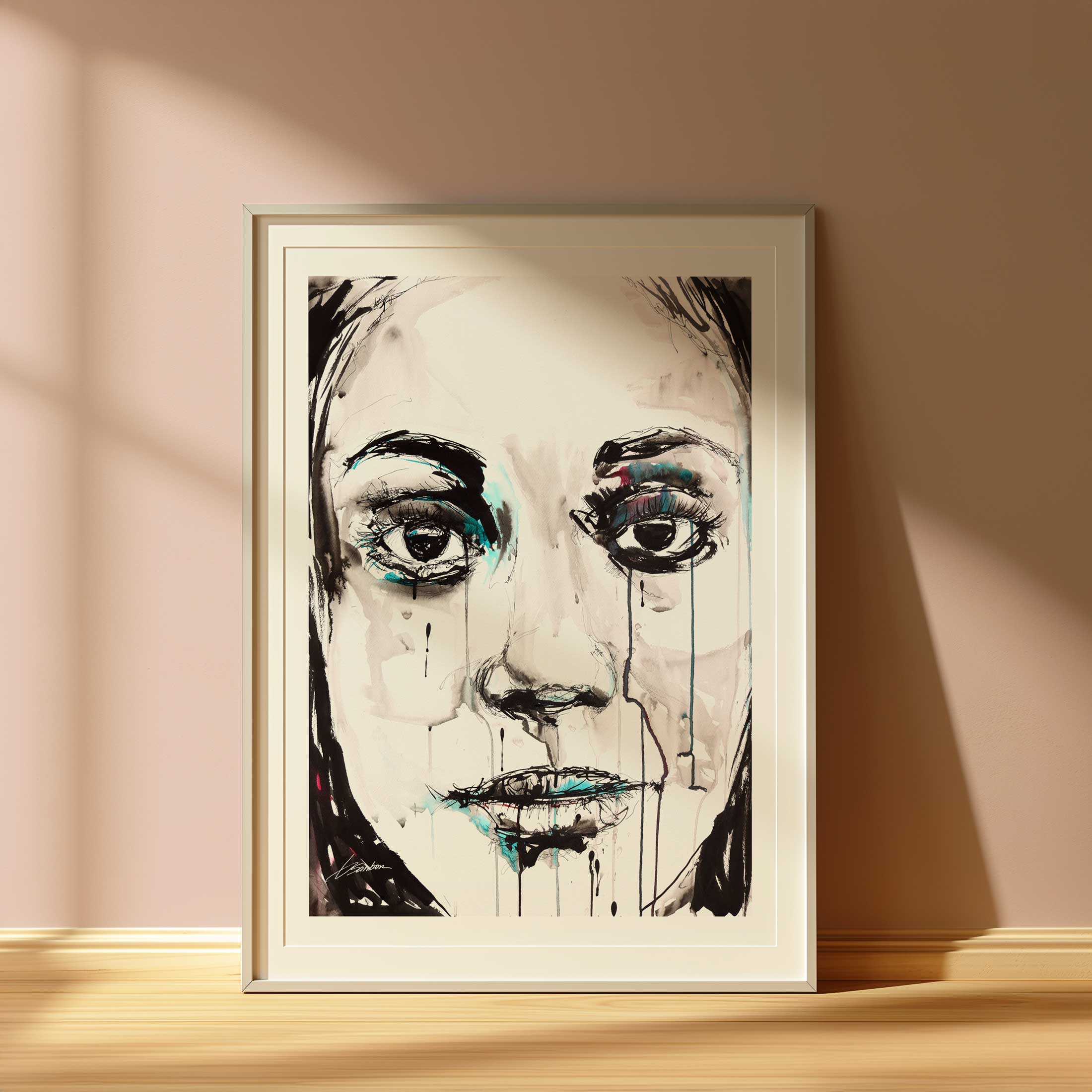 Silent Emotion in Her Eyes - Art Print