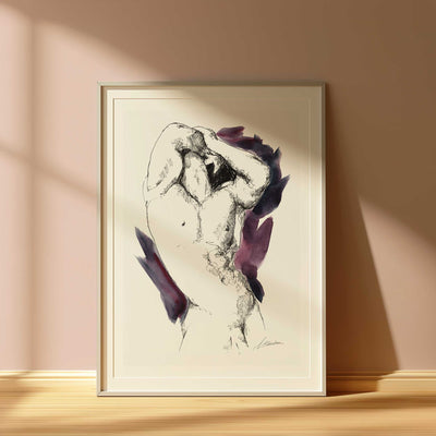 Male Figure in Poised Arch with Arms Overhead - Art Print Artist Brenden Sanborn