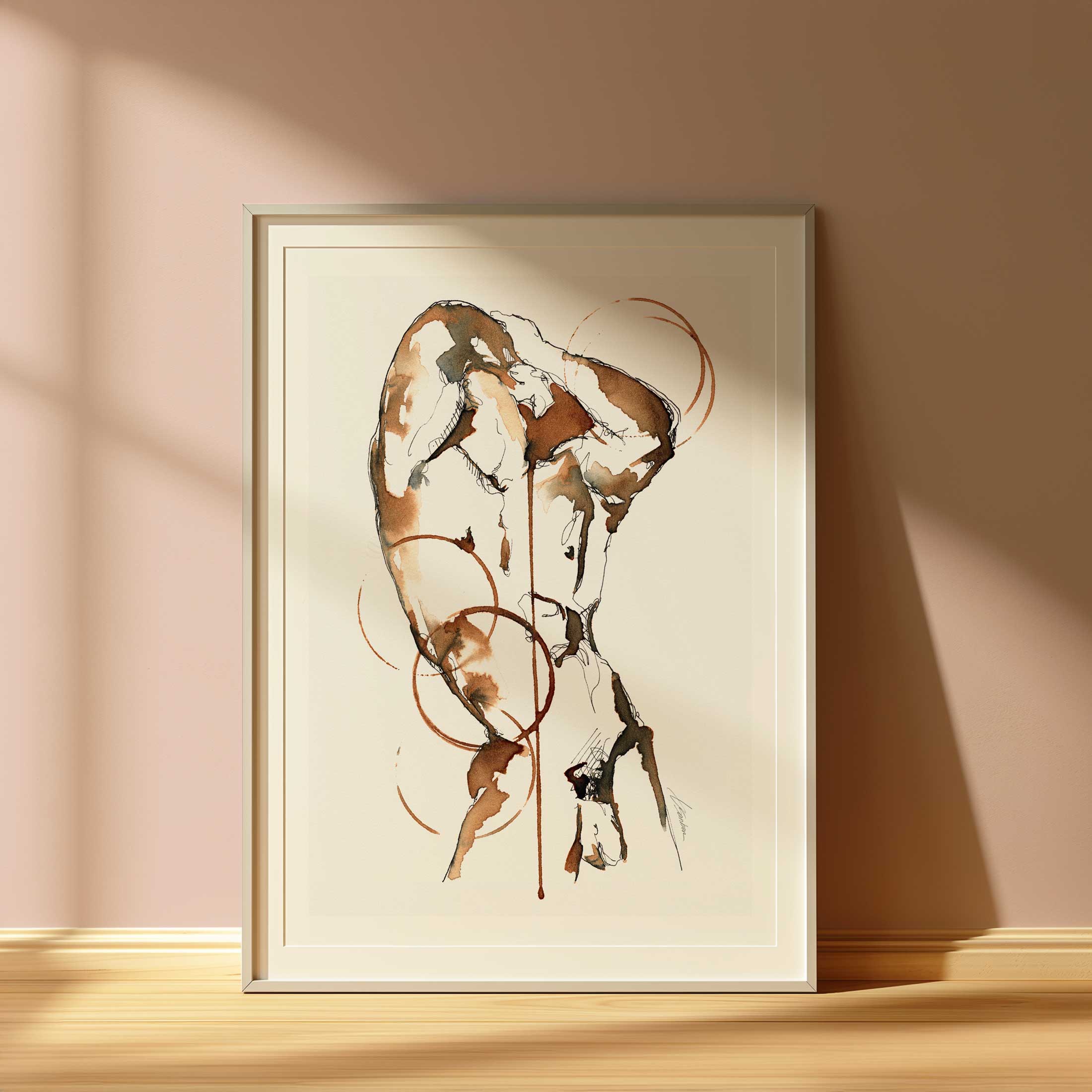 Curved Torso Wrapped in Circles - Art Print