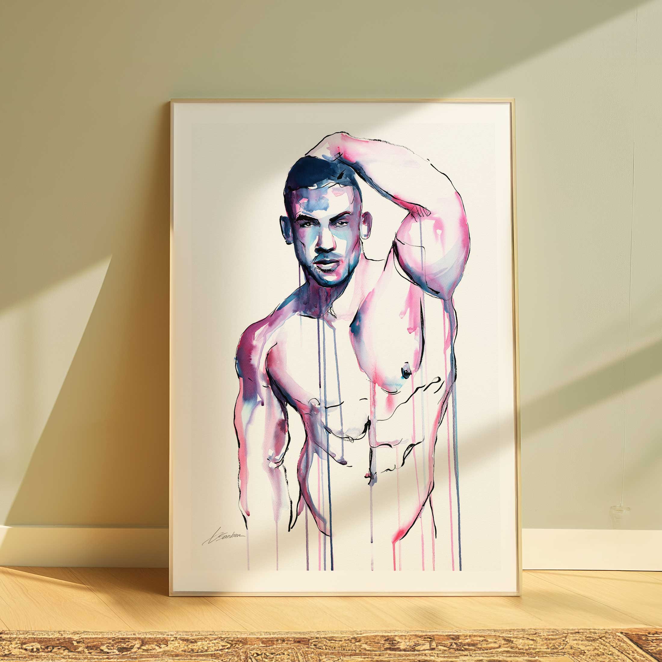 Muscles Sculpted Arm Raised in Quiet Strength and Power - Art Print