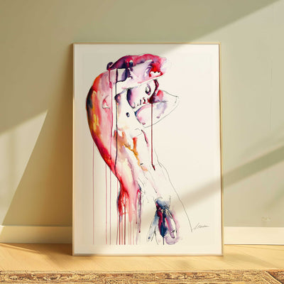 Curved Form Bare Body Arching in Sensual Movement - Art Print Artist Brenden Sanborn