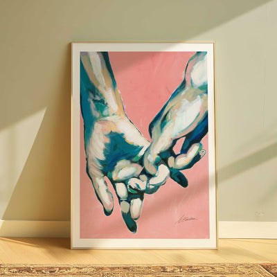 Two Men's Hands Intertwined in Tender Gay Love - Art Print Artist Brenden Sanborn
