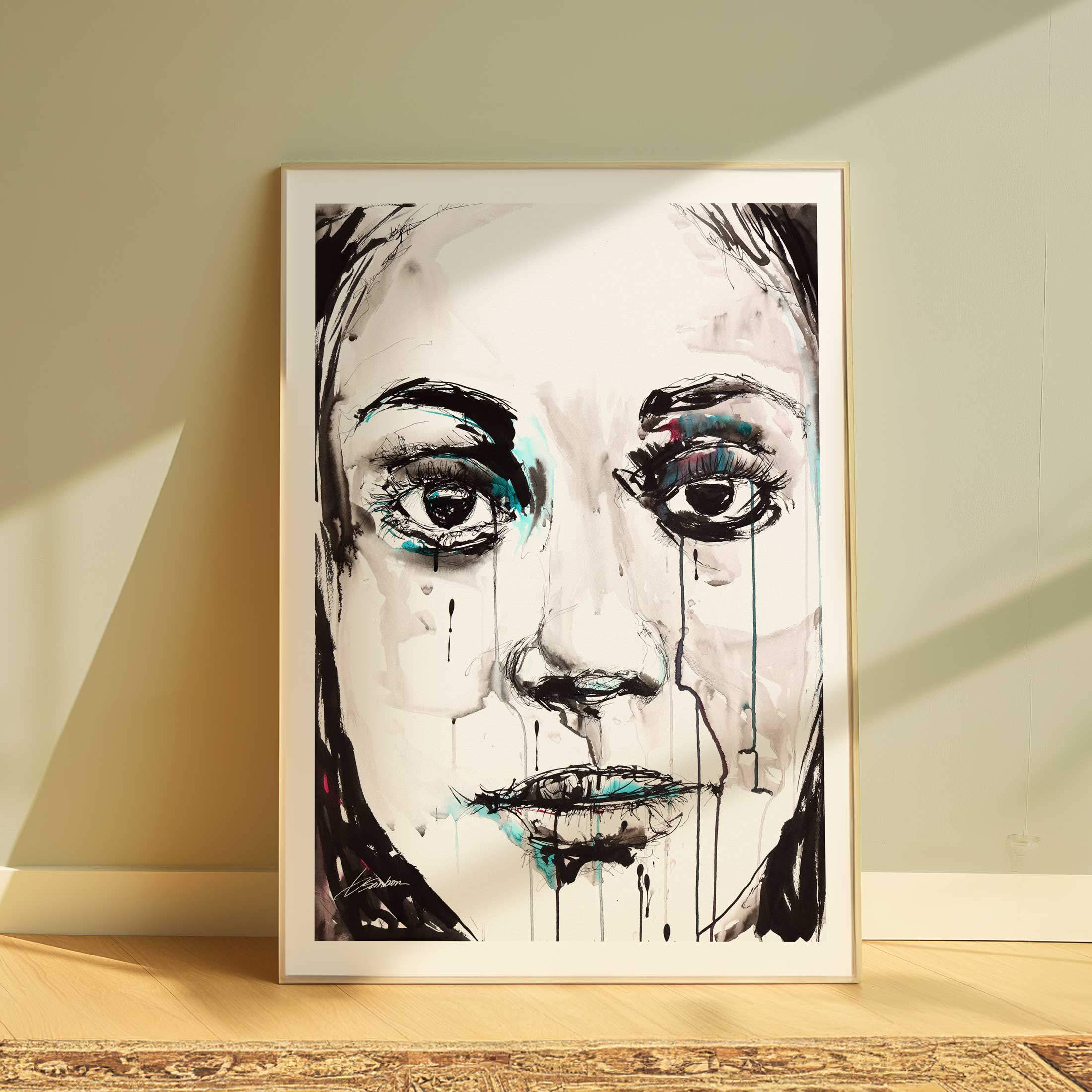 Silent Emotion in Her Eyes - Art Print