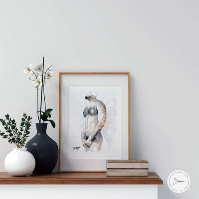 Delicate Pose with Subtle Strength - 9x12" Original Watercolor Painting Artist Brenden Sanborn