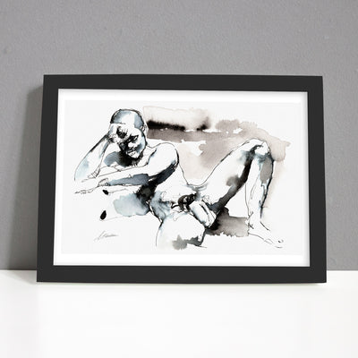 Resting Figure in Fluid Lines – Art Print Artist Brenden Sanborn