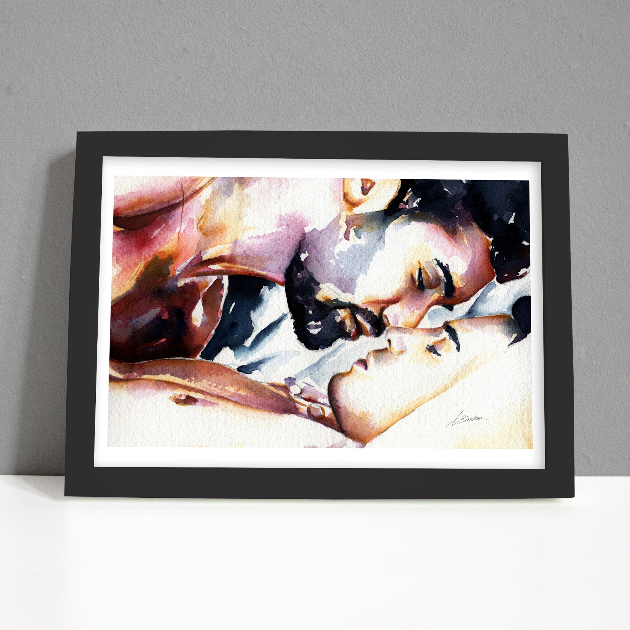 Lovers Resting in Tender Serenity - Art Print