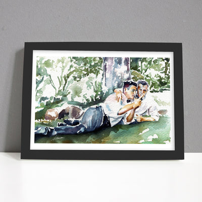 Sharing a Secret in the Shade - Art Print Artist Brenden Sanborn