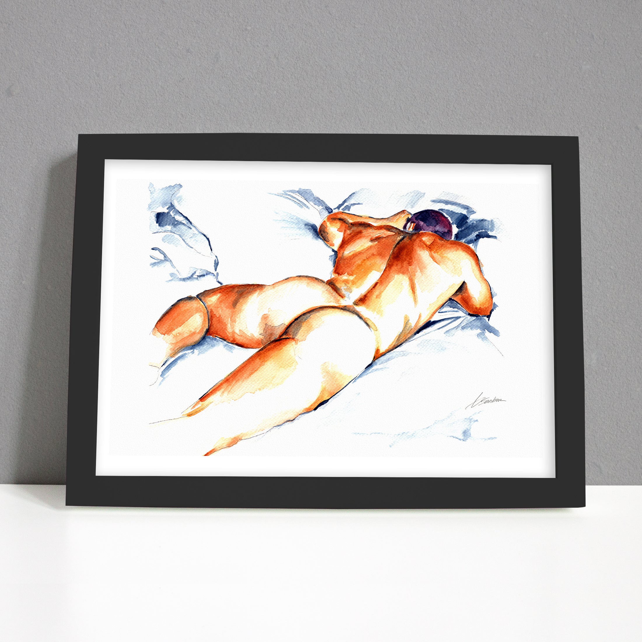 Male Figure in Restful Slumber Face Down - Art Print