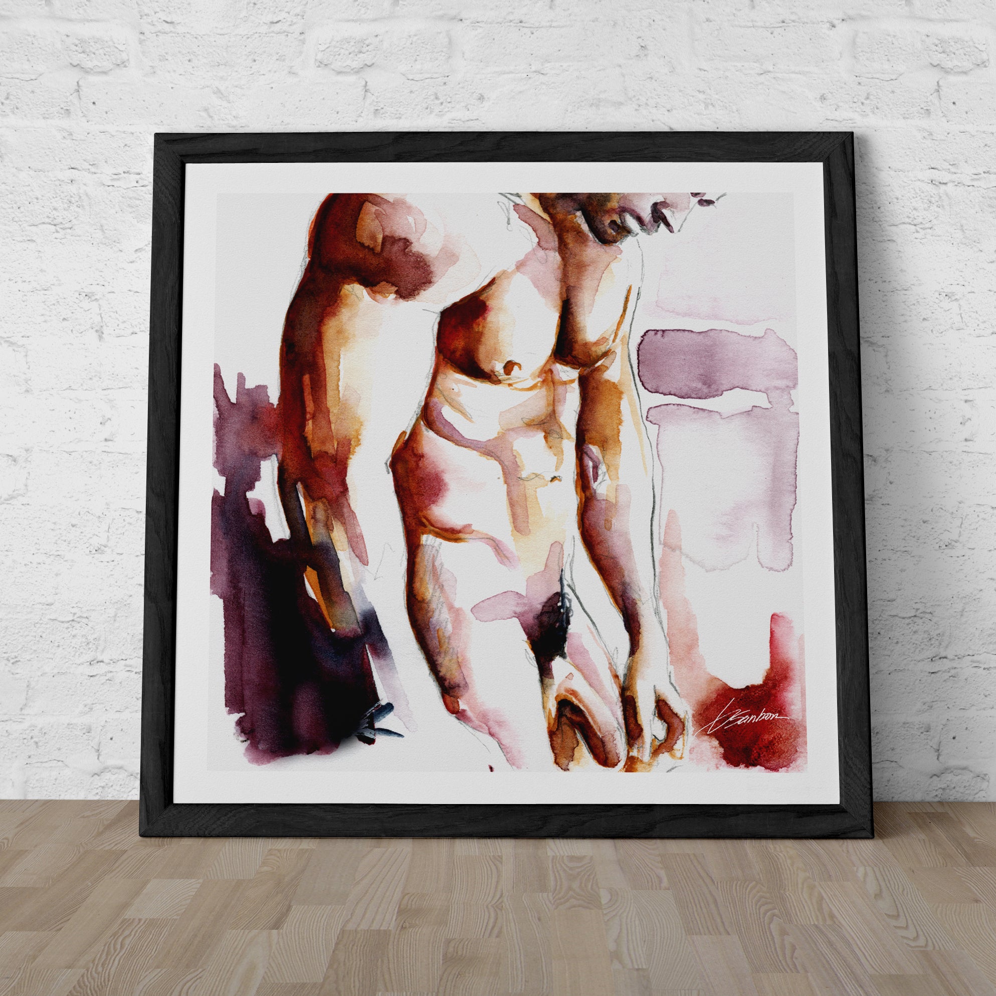 Male Nude Figure in Gentle Light – Art Print