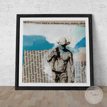 Shirtless Cowboy with Killer Abs - Giclee Art Print