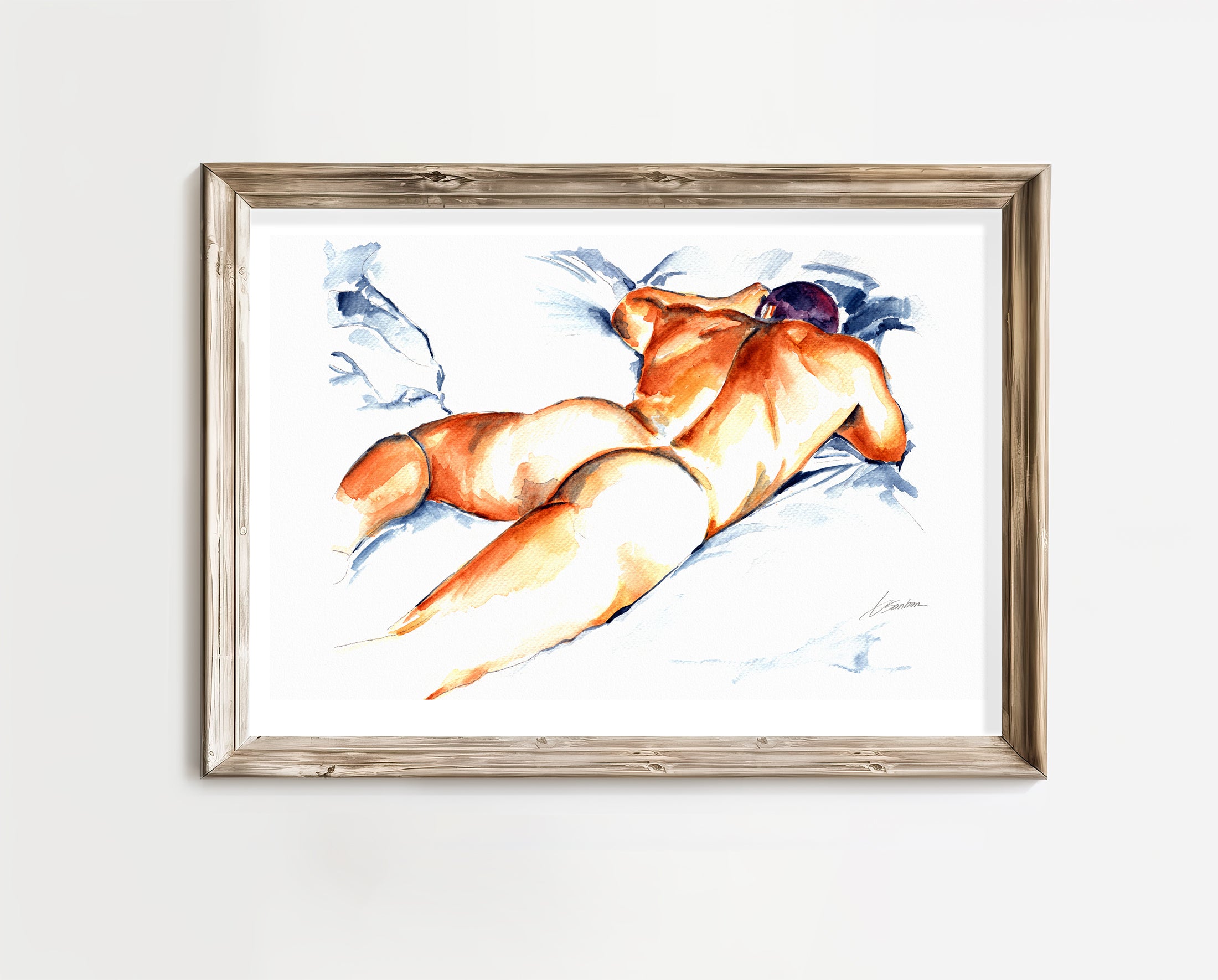 Male Figure in Restful Slumber Face Down - Art Print