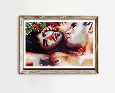 A Kiss That Lingers Beneath the Poppies – Art Print Artist Brenden Sanborn