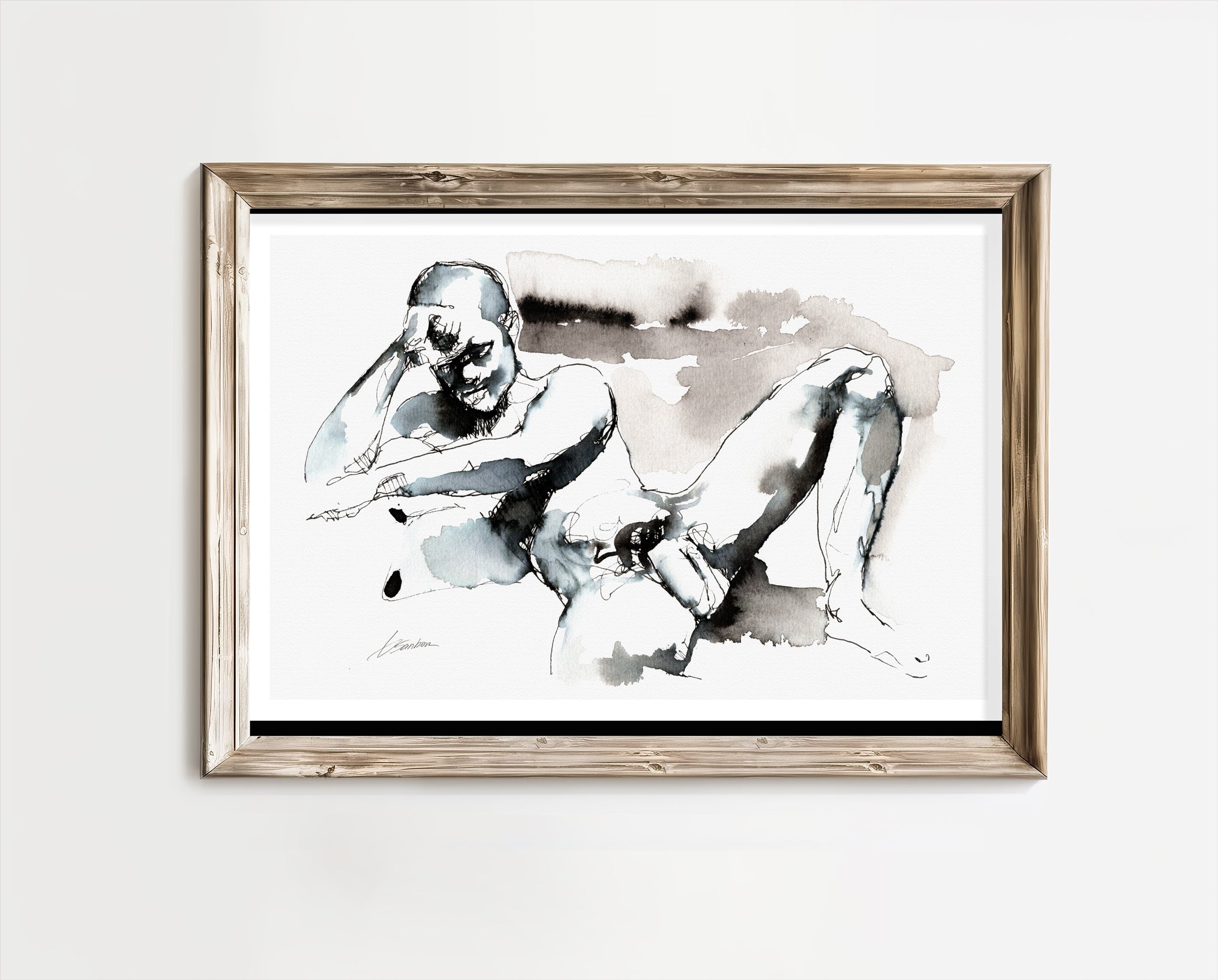 Resting Figure in Fluid Lines – Art Print