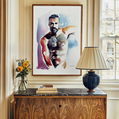 Confident Gaze in Color – Art Print Artist Brenden Sanborn