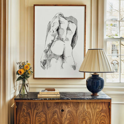 The Strength in His Form and the Curve Below – Art Print Artist Brenden Sanborn