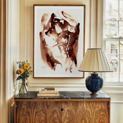 Abstract Male Nude in Instant Coffee Ink – Art Print Artist Brenden Sanborn