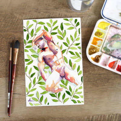 Softly Among the Leaves – 6x9" Original Watercolor Artist Brenden Sanborn