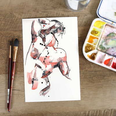 Before the Music Ends – 6x9" Original Watercolor Artist Brenden Sanborn