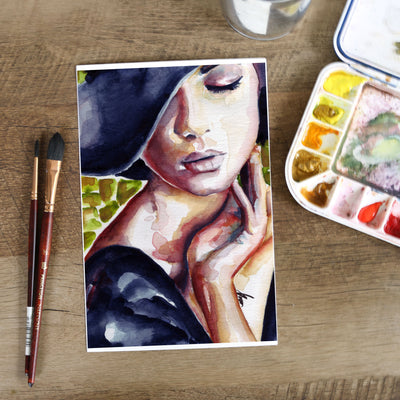 Velvet Silence – 5x7" Original Watercolor Artist Brenden Sanborn