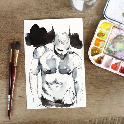 Lean into the Silence – 6x9" Original Ink Artist Brenden Sanborn