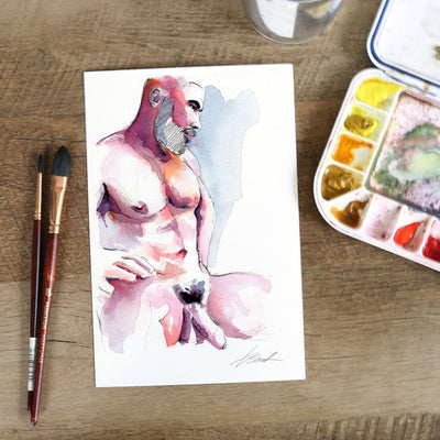 Where the Gaze Rests – 6x9" Original Watercolor Artist Brenden Sanborn