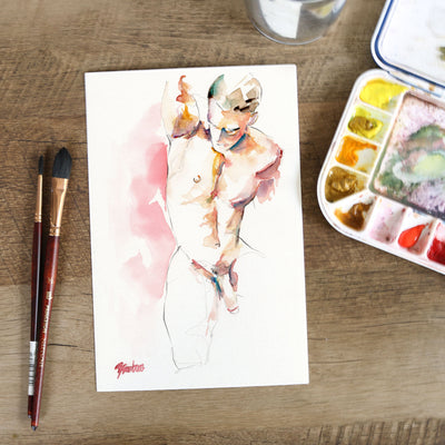 Petal Reach – 6x9" Original Watercolor Artist Brenden Sanborn