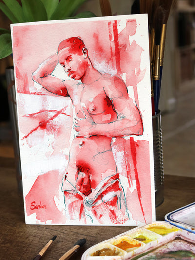 male figure art print Held in the Moment by Brenden Sanborn