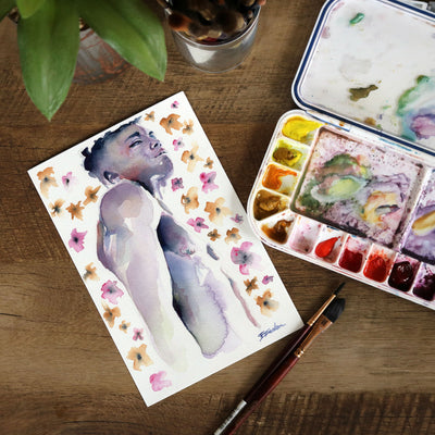 Petals and Pride – 6x9" Original Watercolor Artist Brenden Sanborn