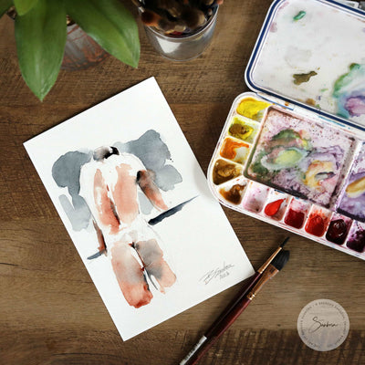 Male Figure with Defined Back Muscles - 6x9" Original Painting Artist Brenden Sanborn