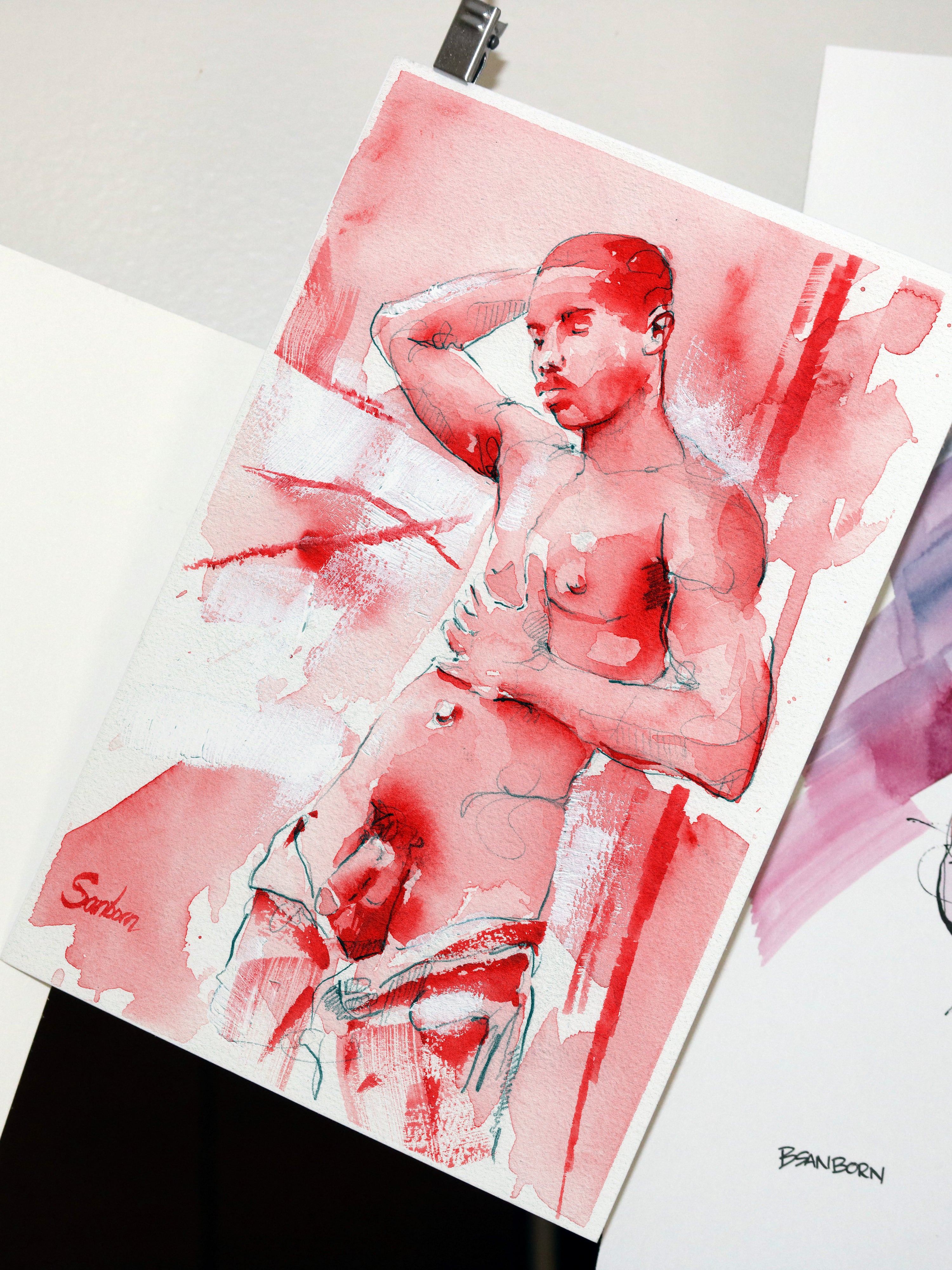 male figure art print Held in the Moment by Brenden Sanborn