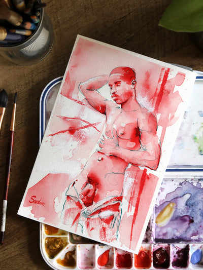 male figure art print Held in the Moment by Brenden Sanborn