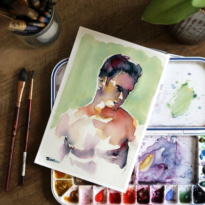 Held by the Light – 6x9" Original Watercolor Artist Brenden Sanborn