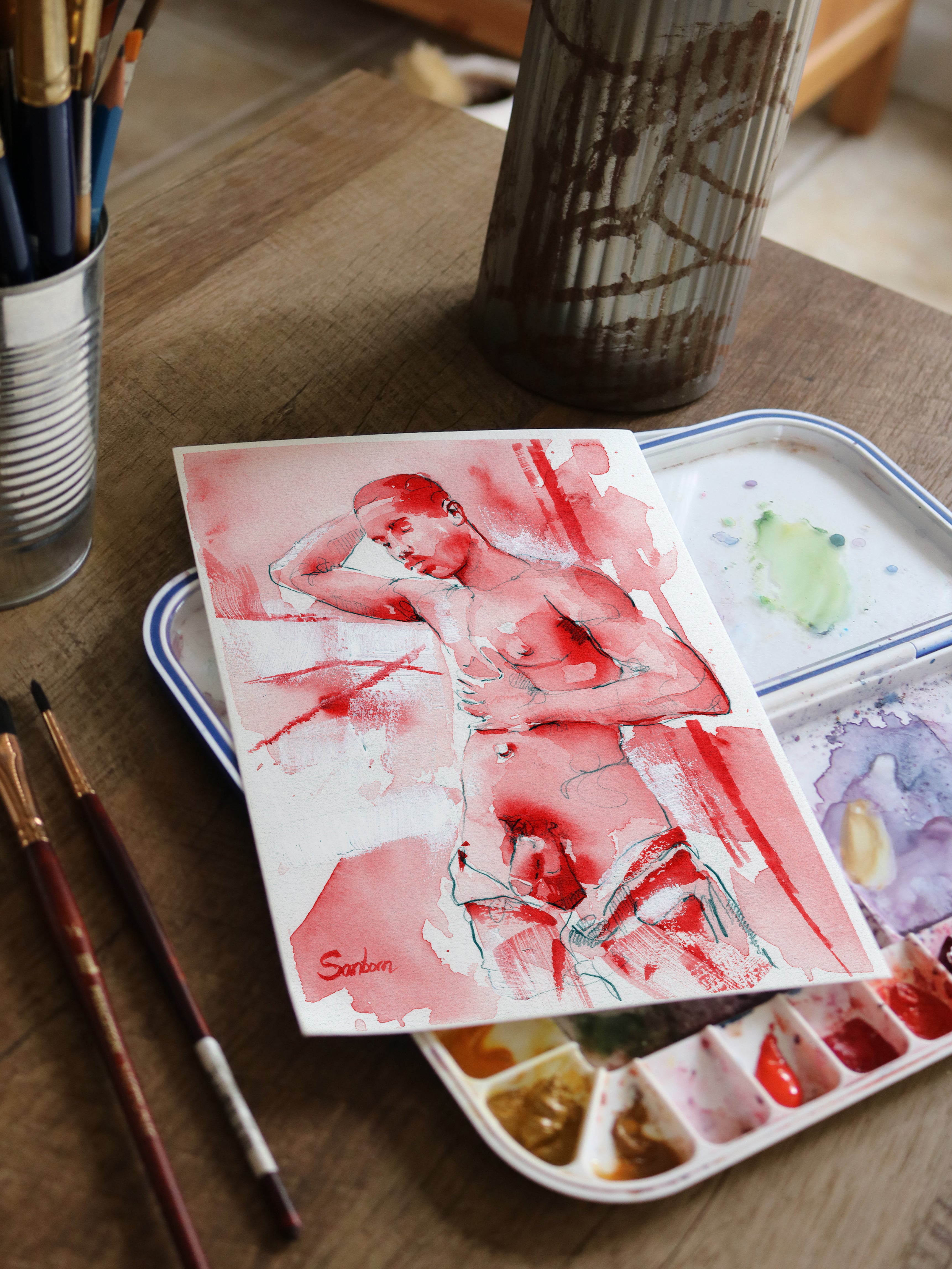 male figure art print Held in the Moment by Brenden Sanborn