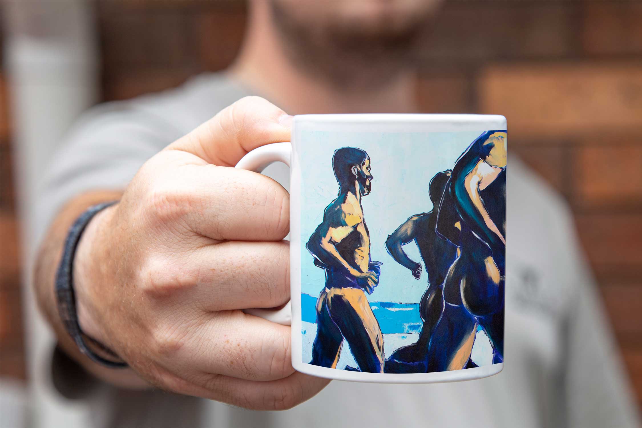 Running Nude Men on the Beach – 11oz & 15oz Mugs