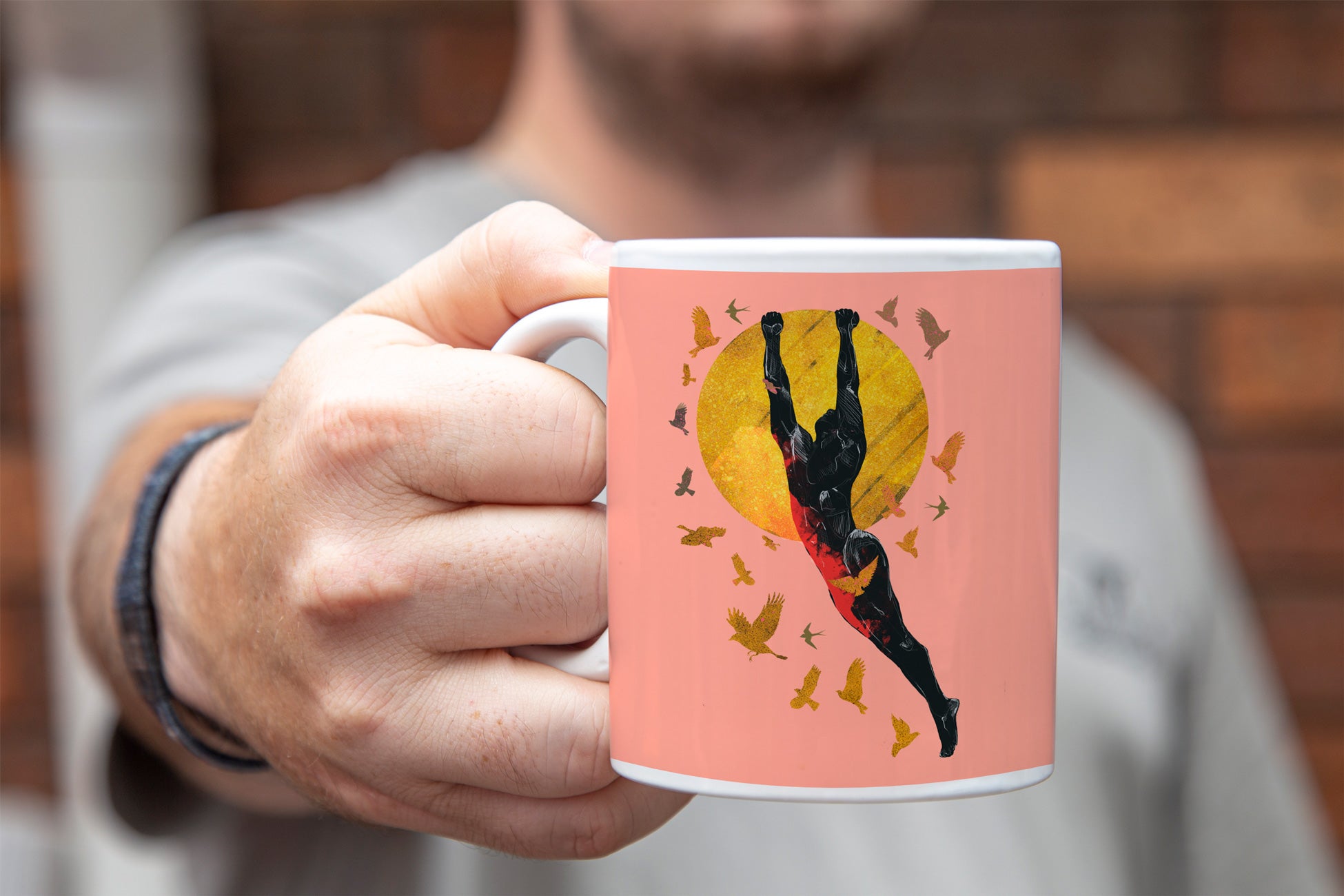 Soaring Strength: Man and Sun – 11oz & 15oz Mugs